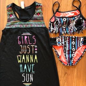 Girl’s Justice Bathing Suit & Matching Coverup